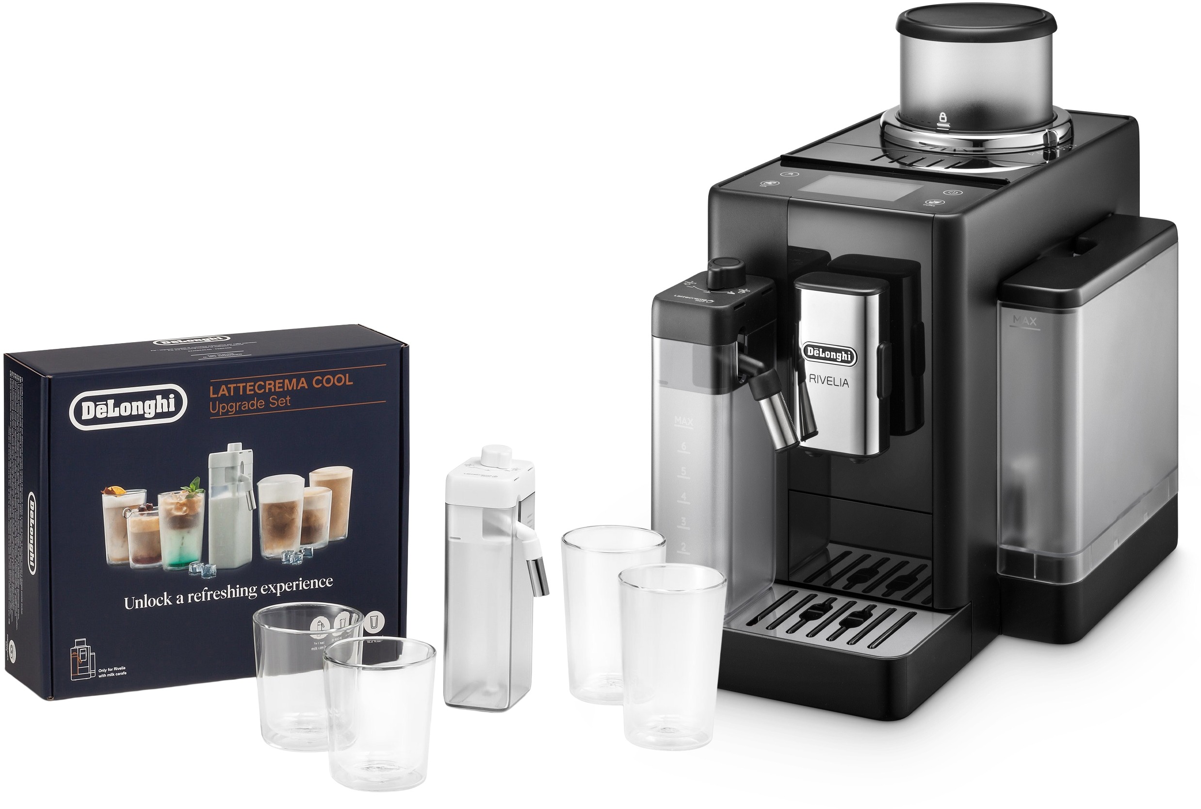 De'Longhi Rivelia EXAM 440.55.B & Lattecrema Cool Kit