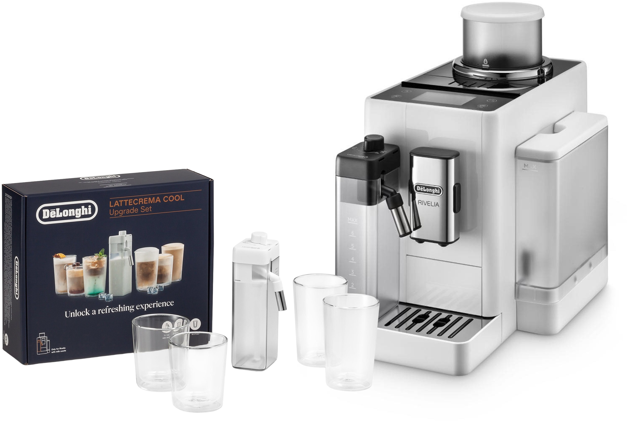 De'Longhi Rivelia EXAM 440.55.W & Lattecrema Cool Kit