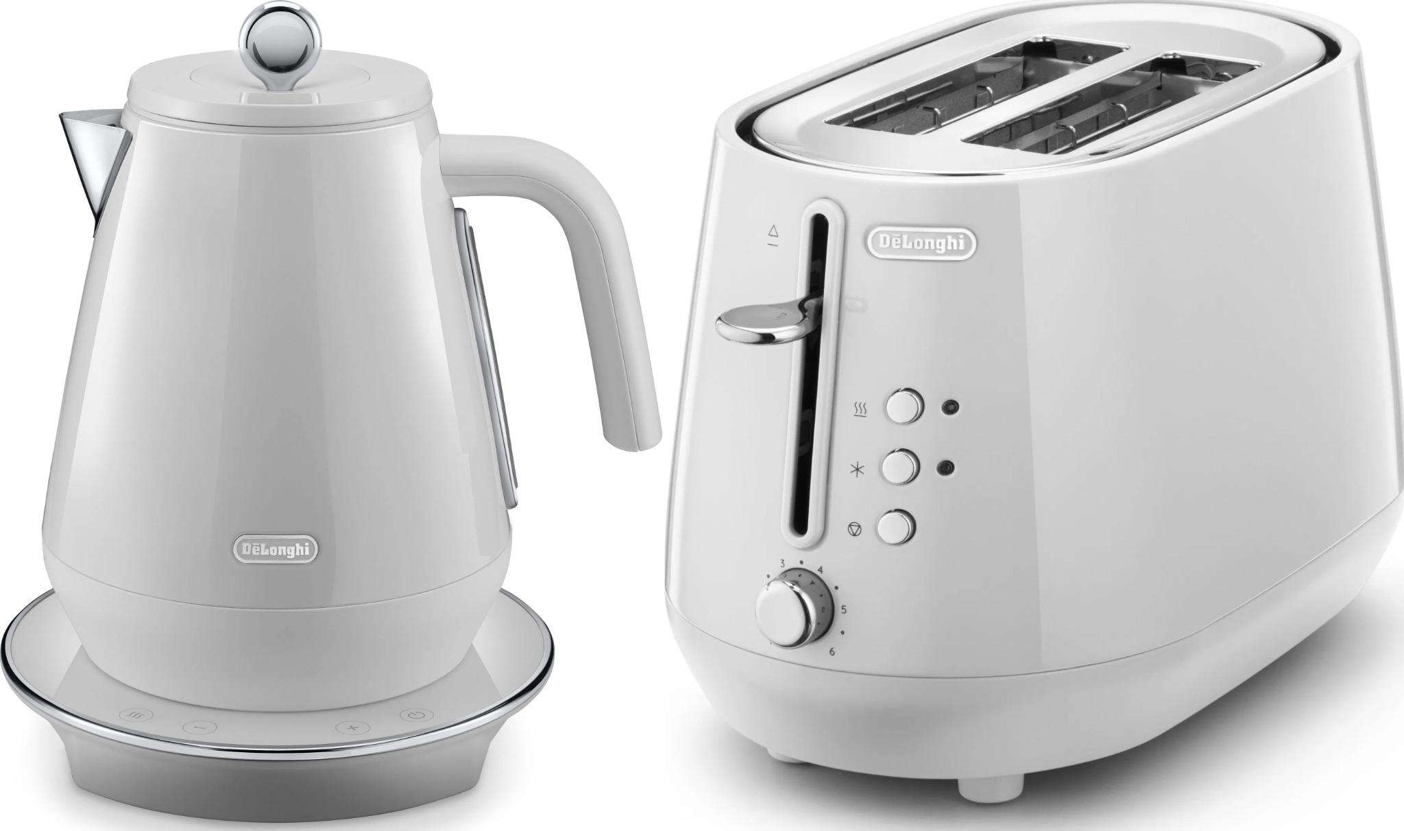 Raňajková kolekcia De'Longhi Eclettica SpecialTea – biela (KBY2011.W & CTY2103.W)