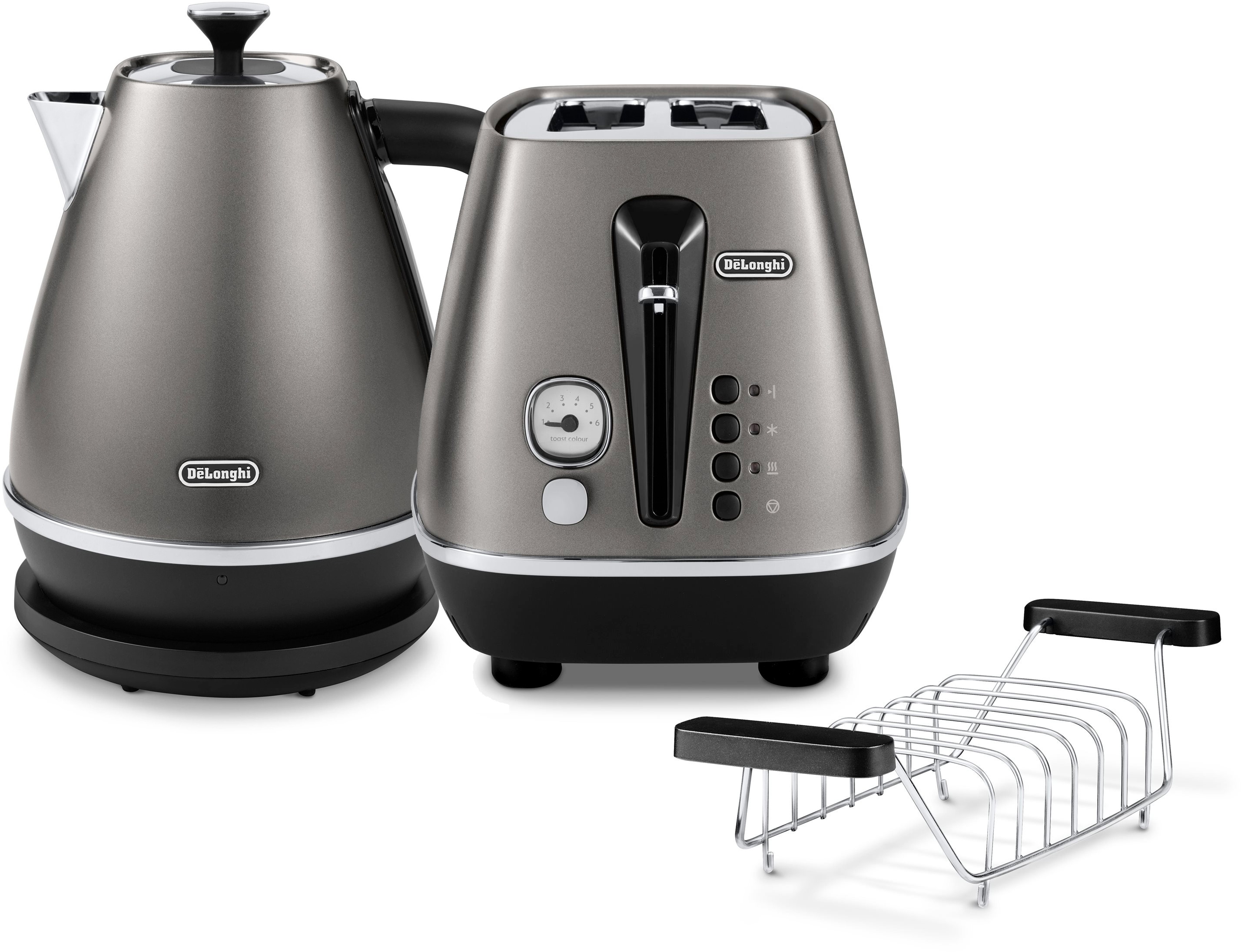 Snídaňová kolekce De'Longhi Distinta Titanium (KBIN2001.TB & CTIN2103.TB)