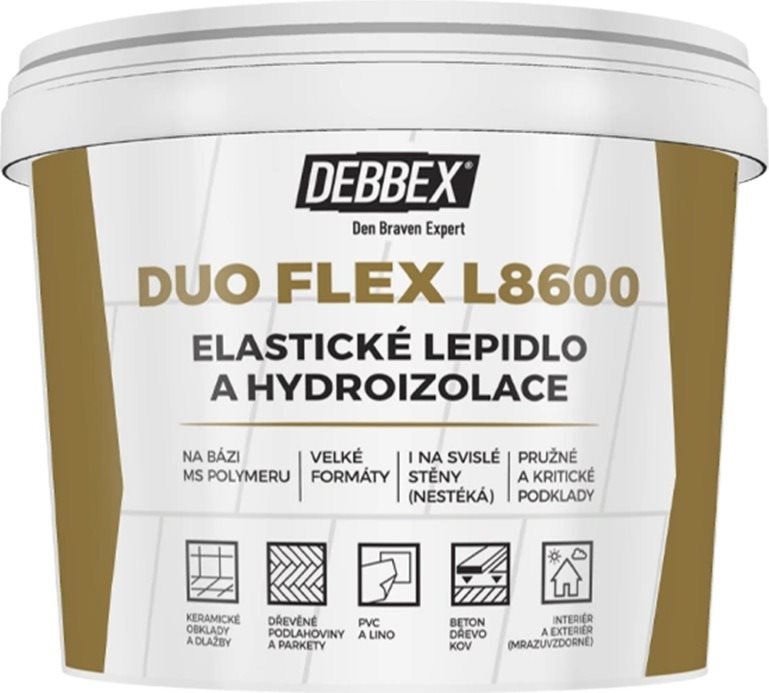 Den Braven Elastické lepidlo a hydroizolácia DUO FLEX L8600 15 kg Debbex