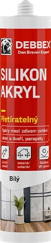 Den Braven – Silikón, akrylový tmel, 280 ml, biely