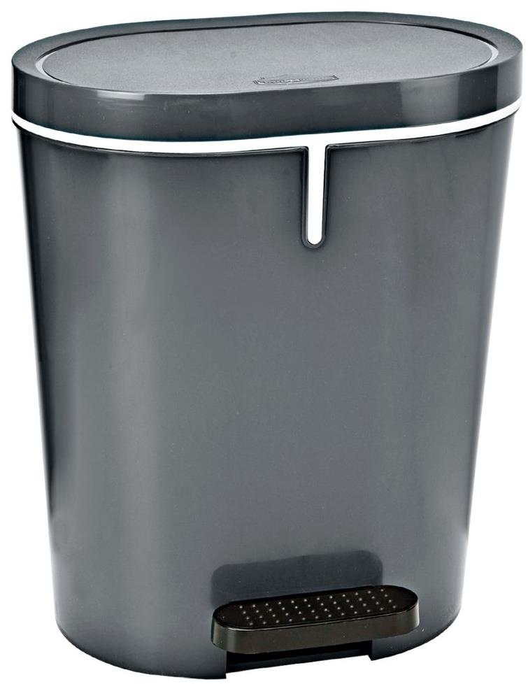 Denox Ovál pedálový odpadkový kôš 25 l, plast, antracitový