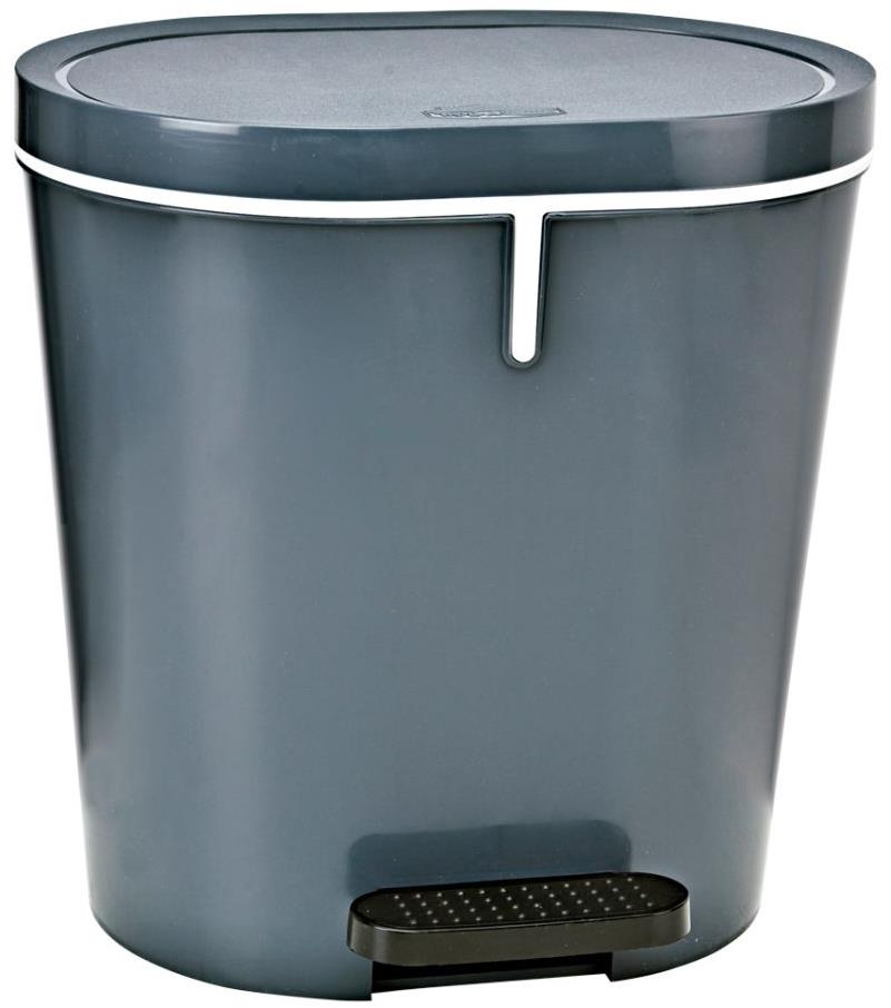 Denox Ovál pedálový odpadkový kôš 8 l, plast, antracitový