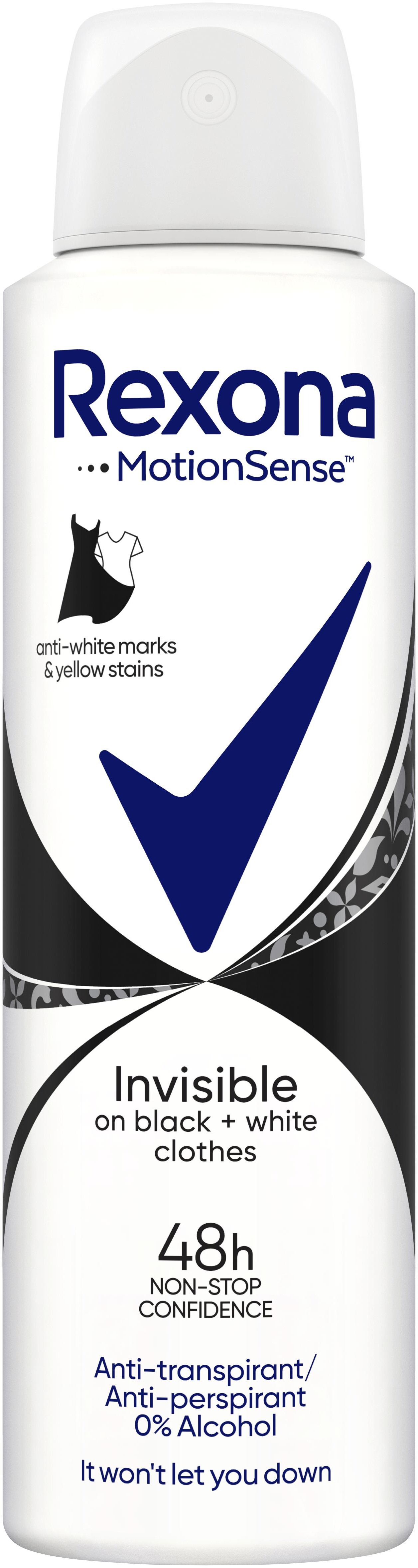 Rexona Invisible Black + White antiperspirant v spreji 150 ml