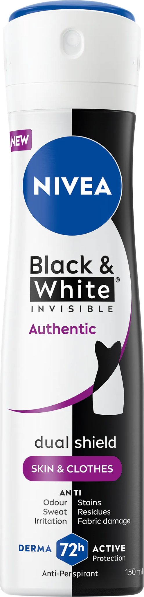 NIVEA Sprej AP B&W Authentic 150 ml