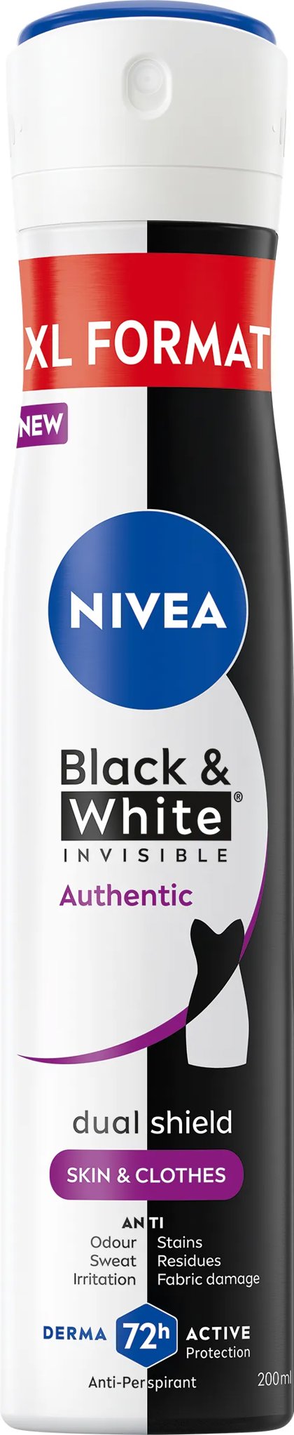 NIVEA Sprej AP B&W Authentic 200 ml