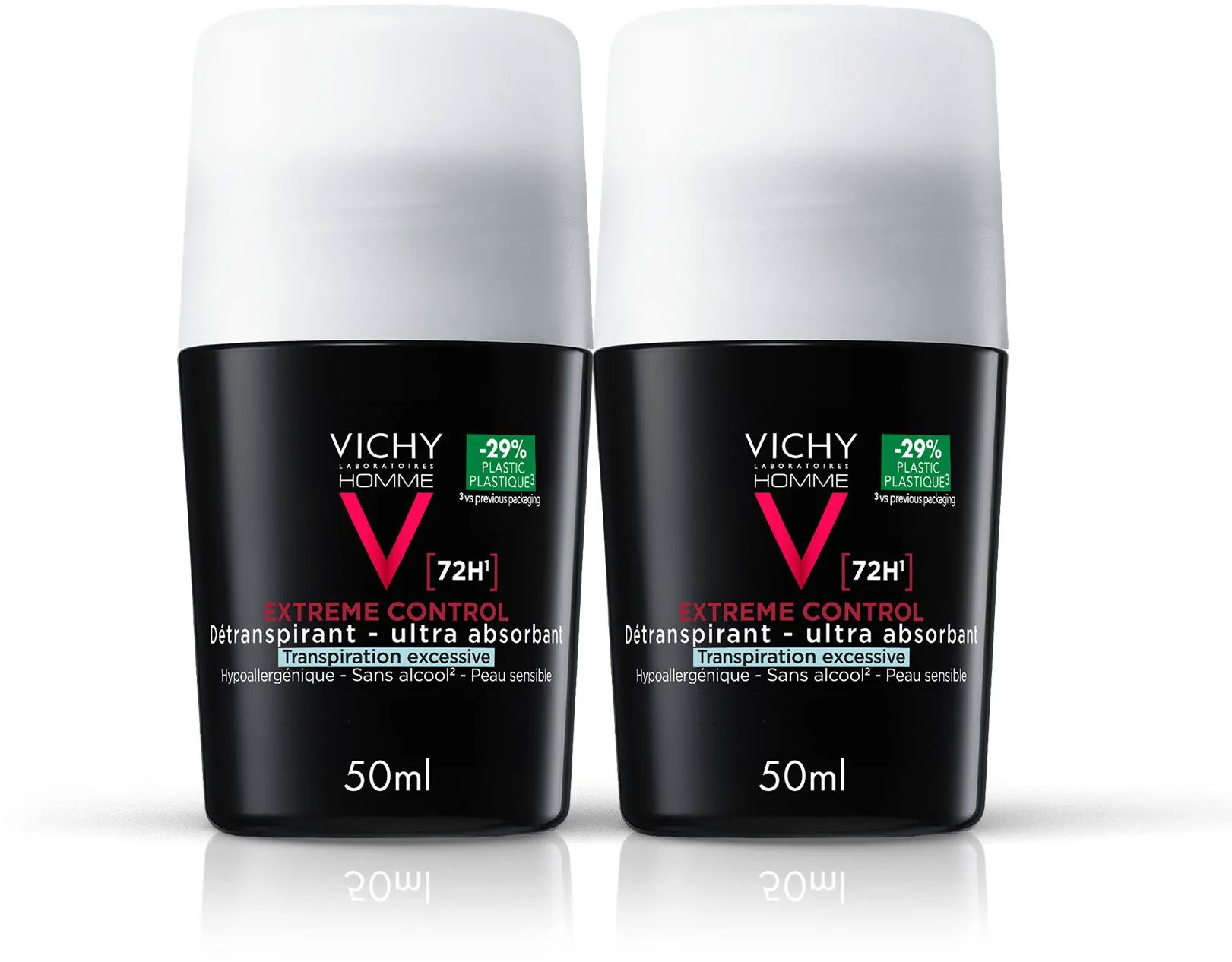 VICHY Homme 72H Extreme Control 2 × 50 ml