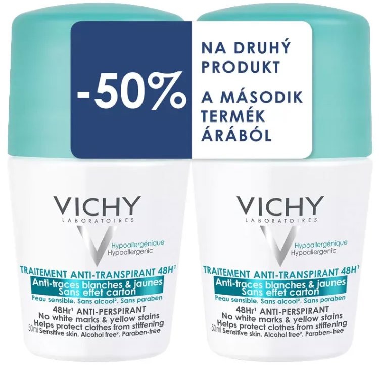 VICHY Traitement Anti-Transpirant 48 H 2 × 50 ml