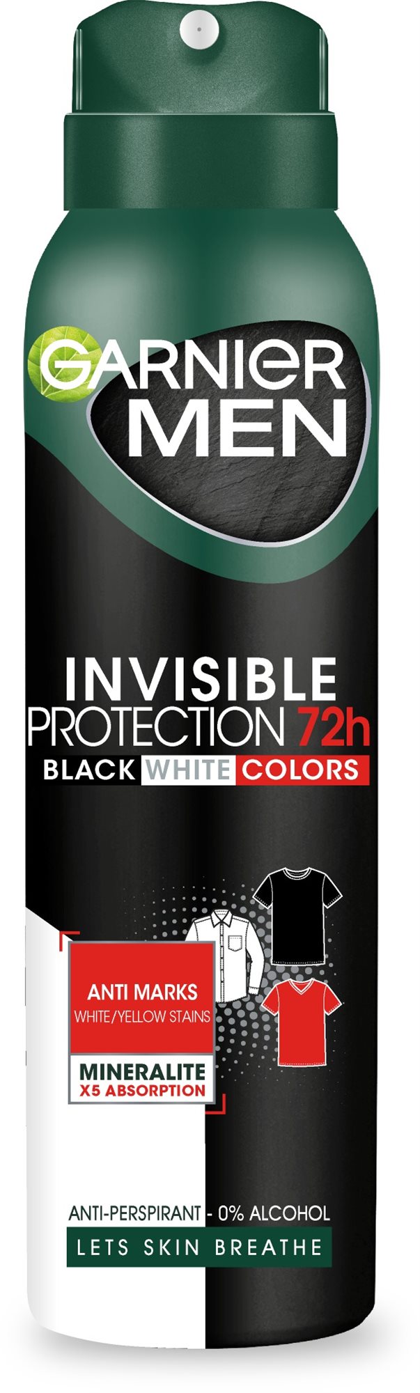 GARNIER Men Mineral Invisible Black and White Colors Sprej Antiperspirant 150 ml
