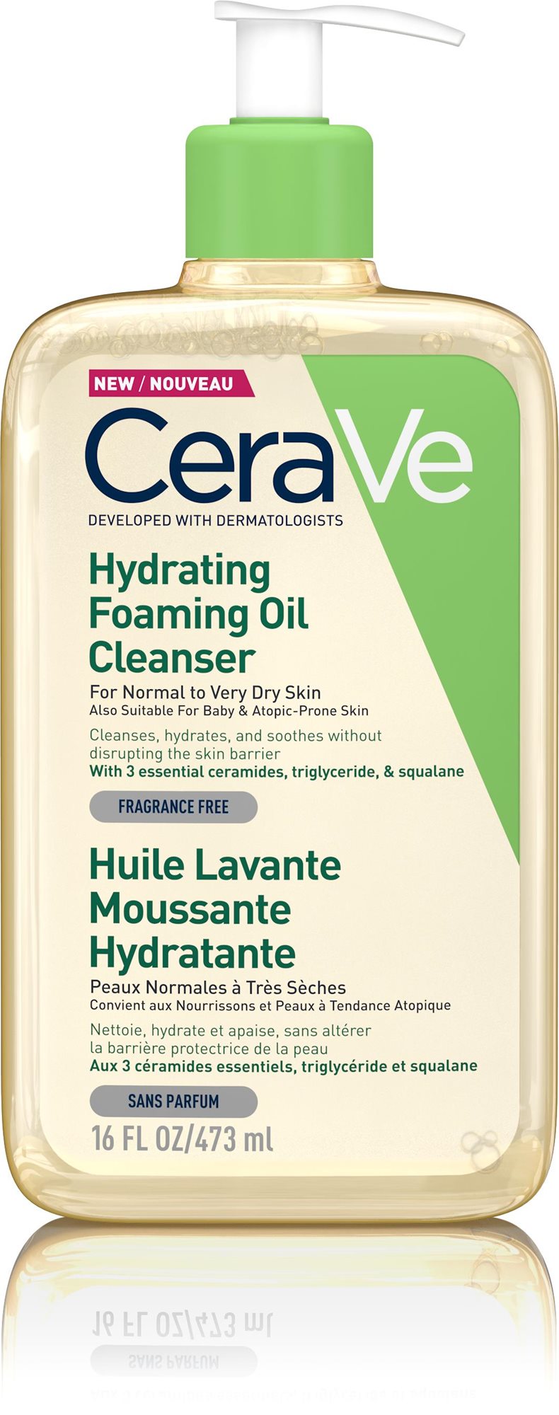 CERAVE – Hydratačný čistiaci peniaci olej, 473 ml