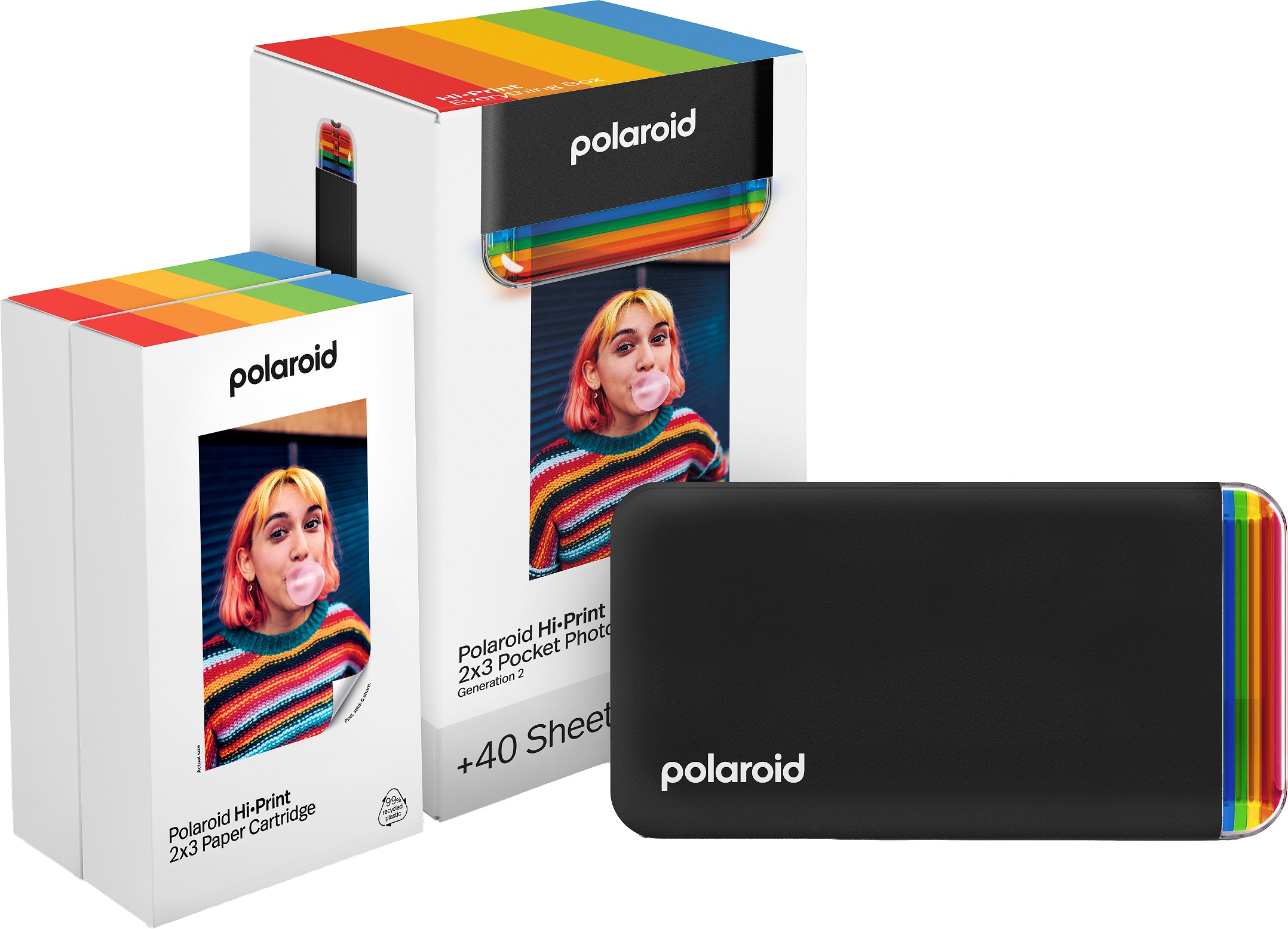 Polaroid Hi·Print 2 × 3 Pocket Photo Printer Generation 2 Starter Set Black