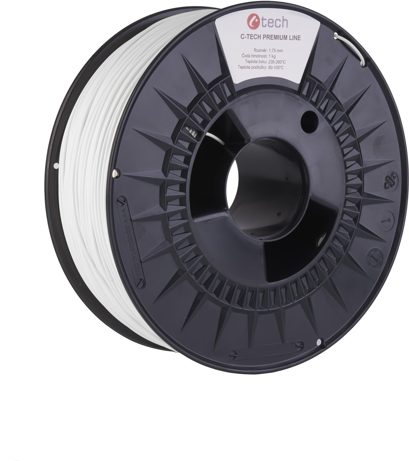 C-TECH filament PREMIUM LINE ABS dopravná biela RAL9003