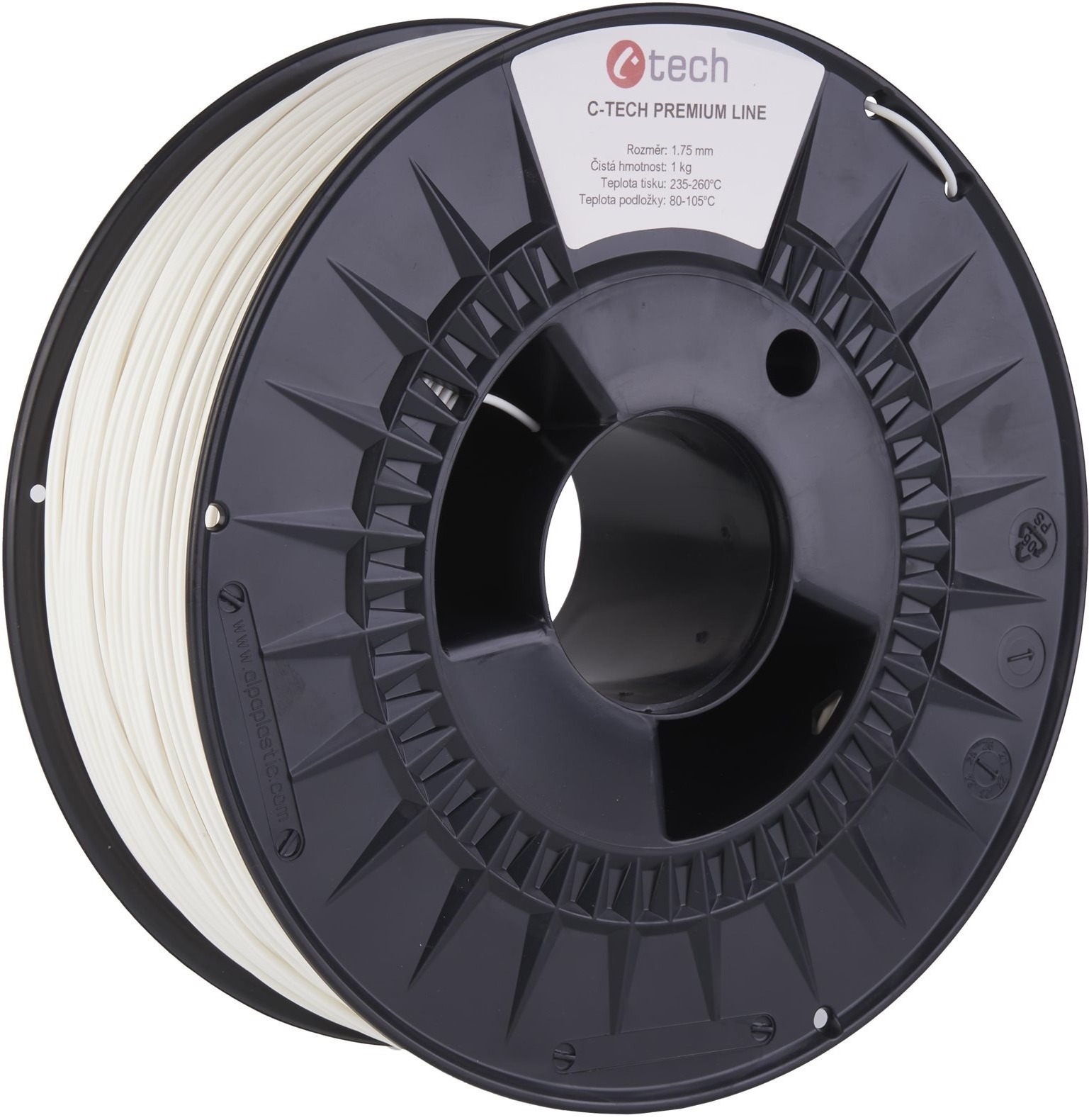 C-TECH filament PREMIUM LINE PETG dopravná biela RAL9016