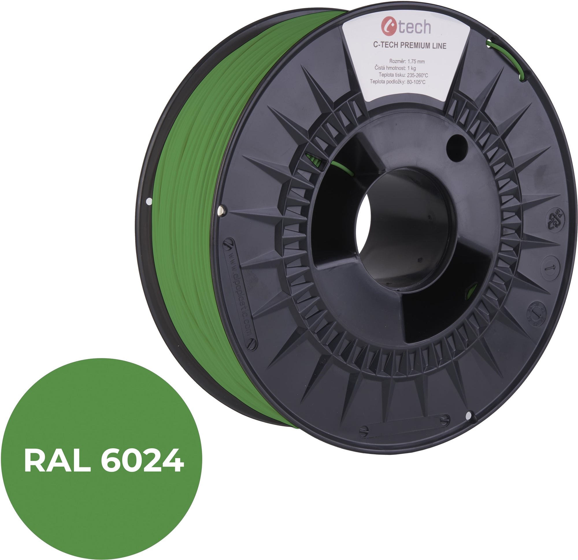 C-TECH filament PREMIUM LINE PETG dopravná zelená RAL6024