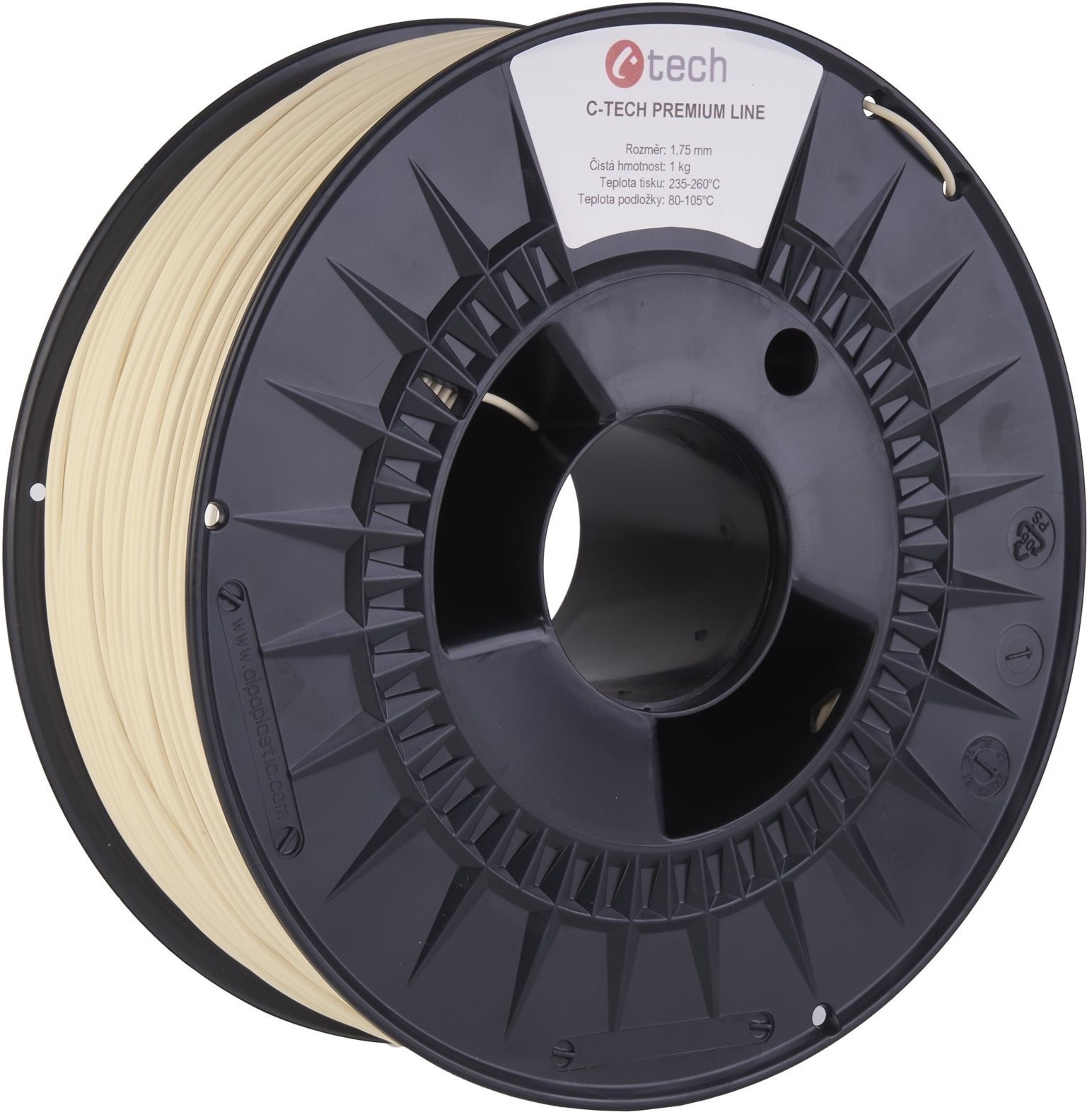 C-TECH filament PREMIUM LINE PETG slonová kosť svetlá RAL1015