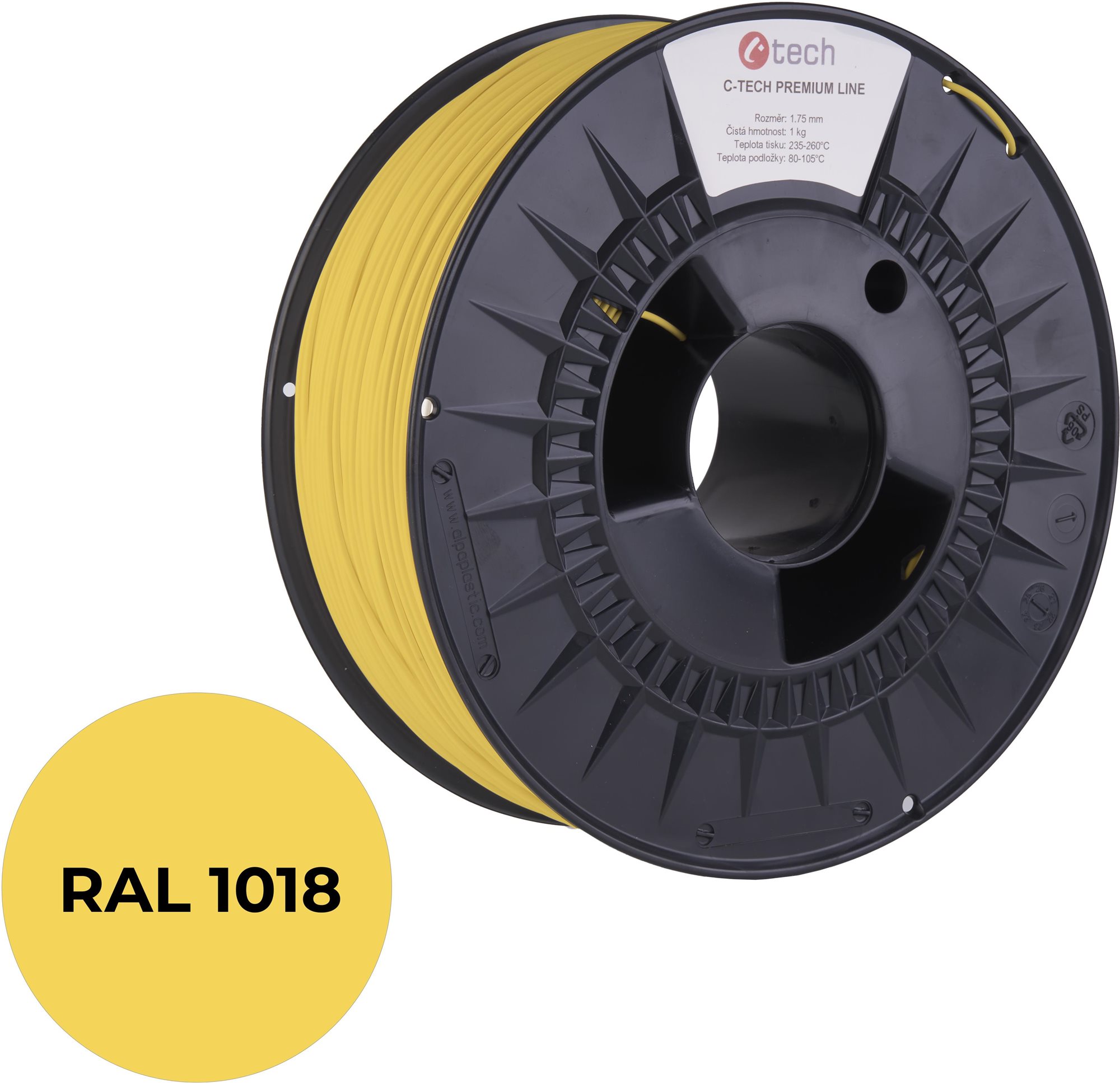 C-TECH filament PREMIUM LINE PETG zinková žltá RAL1018