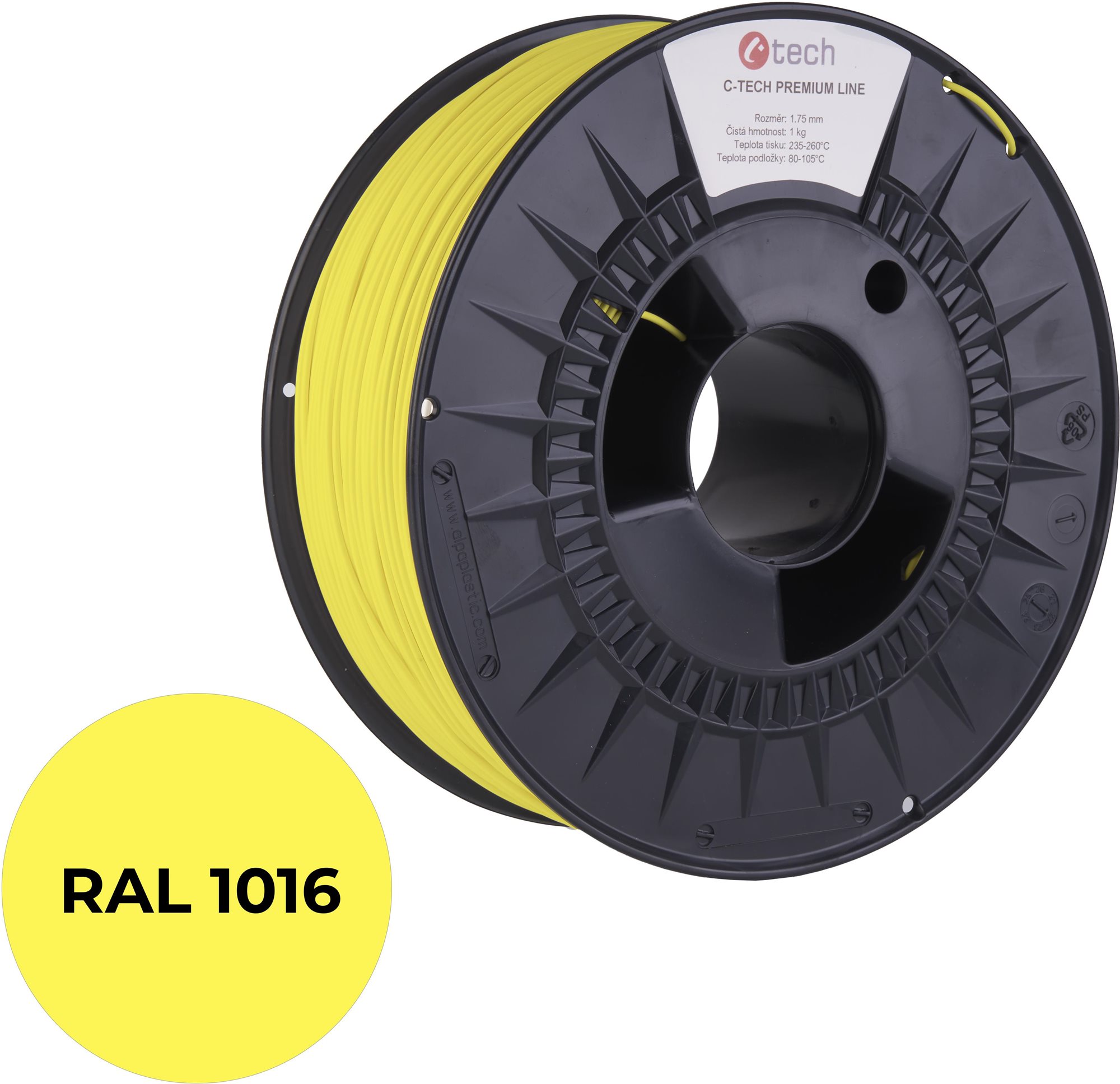 C-TECH filament PREMIUM LINE PLA sírová žltá RAL1016