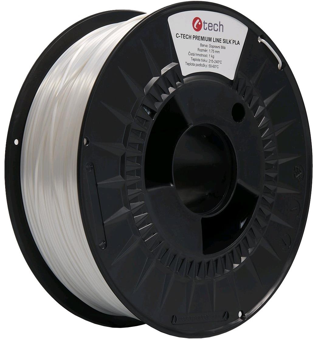 C-TECH filament PREMIUM LINE PLA Silk dopravná biela RAL9003