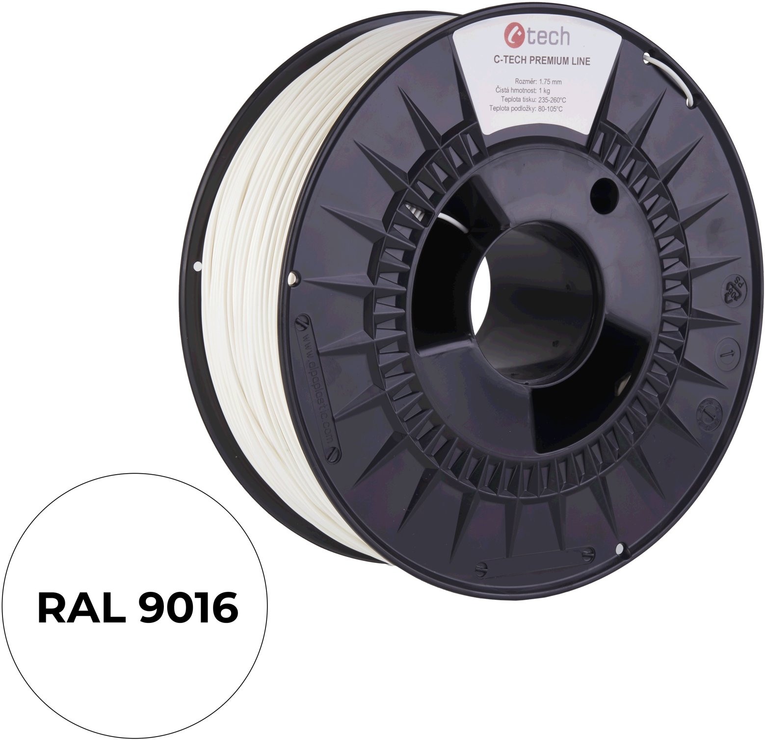 Filament C-TECH PREMIUM LINE TPU 90A flexibilná dopravná biela RAL9003