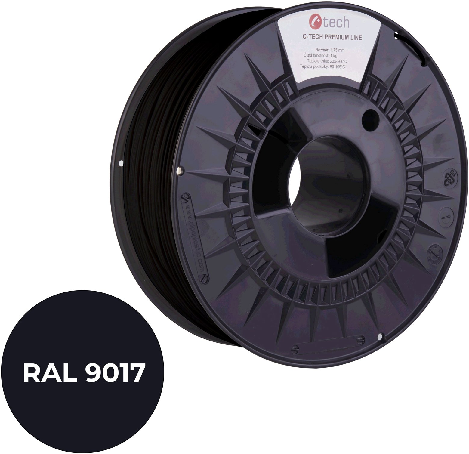 Filament C-TECH PREMIUM LINE TPU 90A flexibilná dopravná čierna RAL9017
