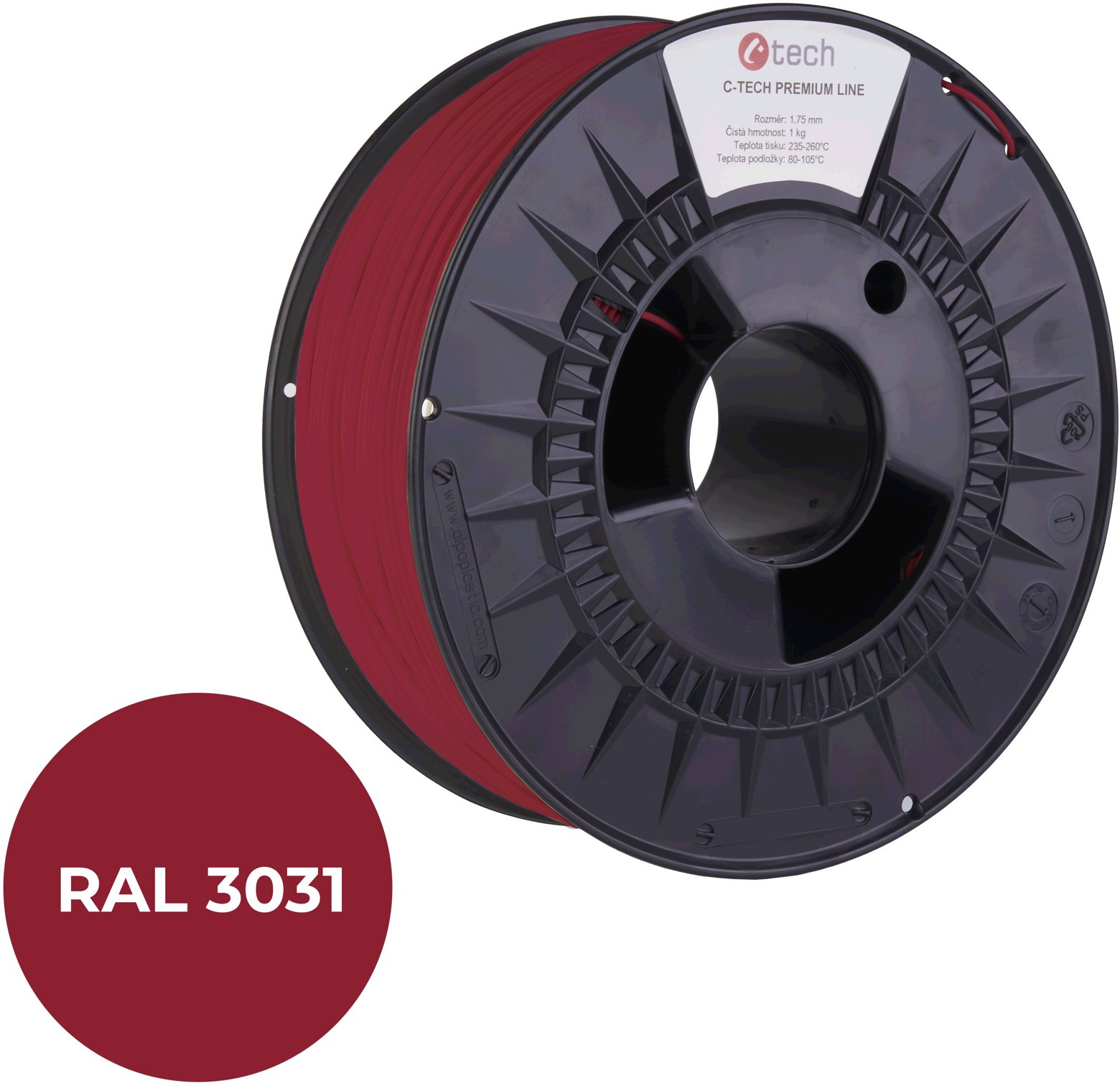 Filament C-TECH PREMIUM LINE TPU 90A flexibilná orientálna červená RAL3031