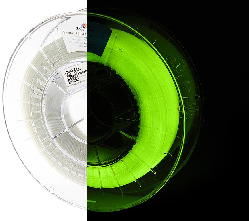 Filament Spectrum PLA Glow in the Dark 1.75 mm Yellow-Green 0.5 kg