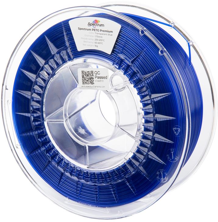 Filament Spectrum Premium PET-G 1,75 mm Transparent Blue 1 Kg