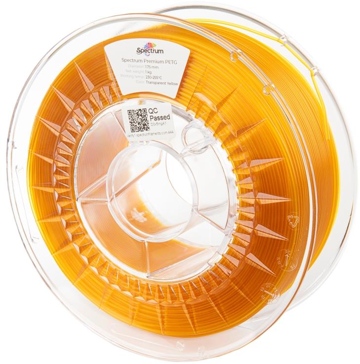 Filament Spectrum Premium PET-G 1,75 mm Transparent Yellow 1 Kg