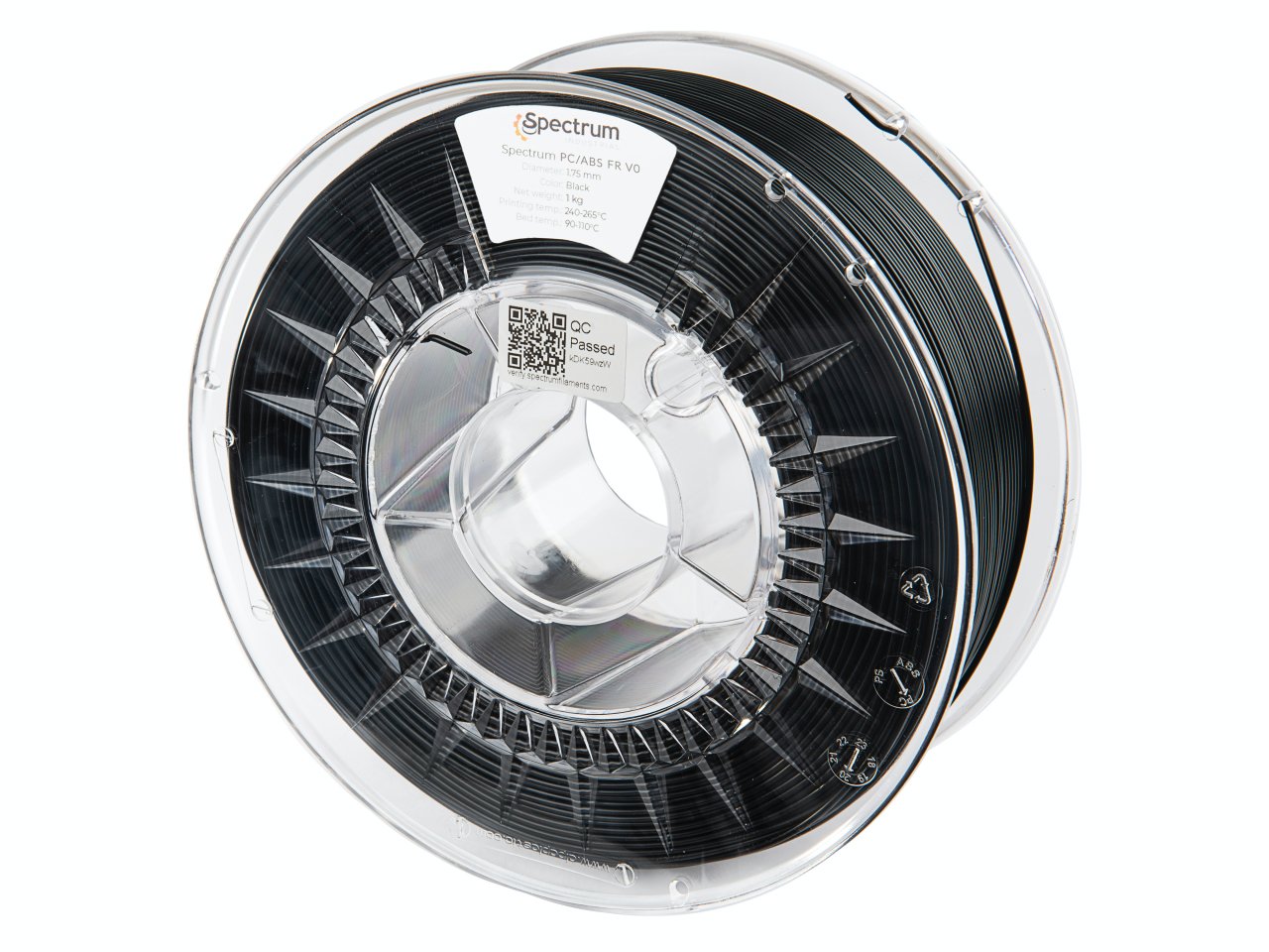 Filament Spectrum PC/ABS FR V0 1,75 mm Black 1 kg