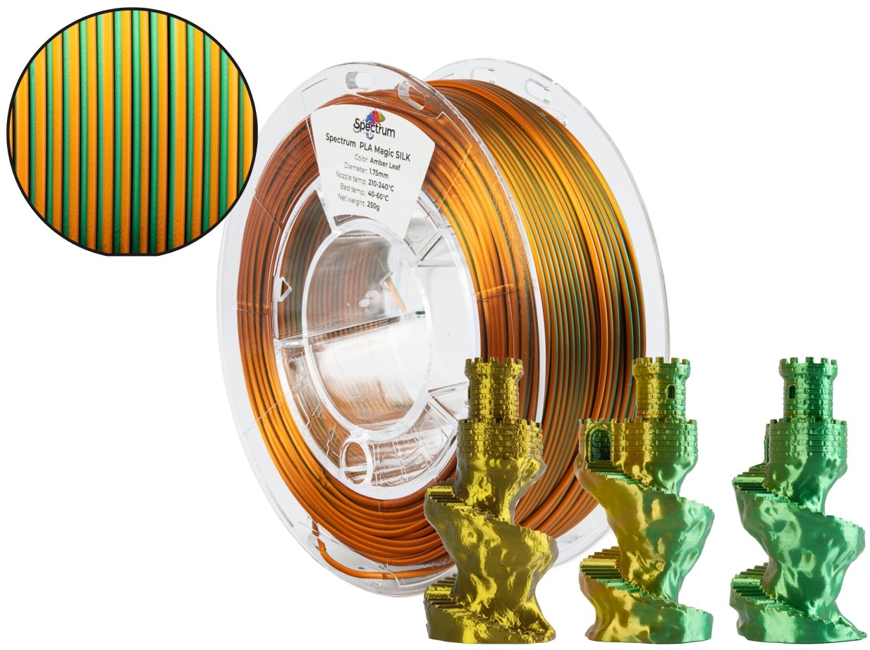 Filament Spectrum PLA Magic SILK 1,75 mm Amber Leaf 0,25 kg