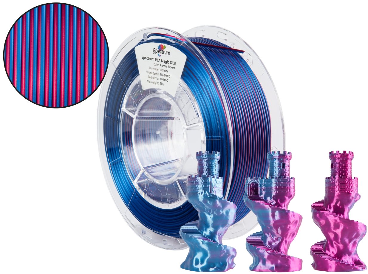 Filament Spectrum PLA Magic SILK 1,75 mm Aurora Bloom 0,25 kg