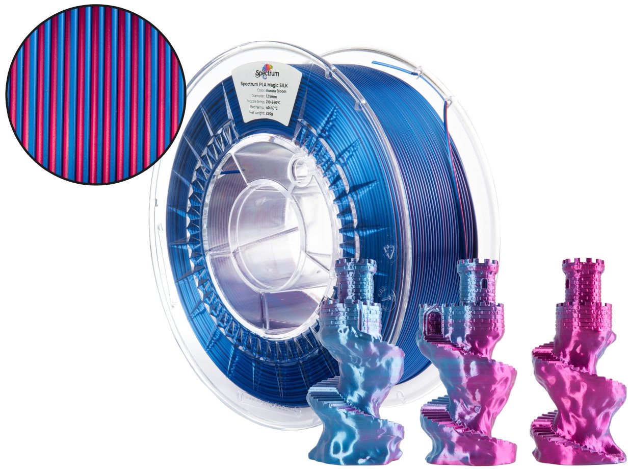 Filament Spectrum PLA Magic SILK 1,75 mm Aurora Bloom 1 kg