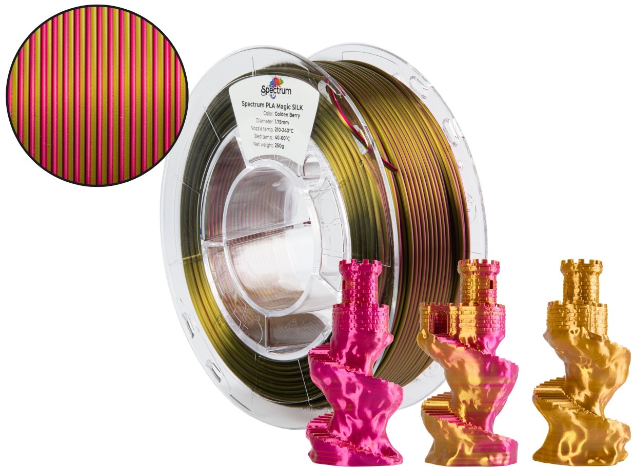 Filament Spectrum PLA Magic SILK 1,75 mm Golden Berry 0,25 kg