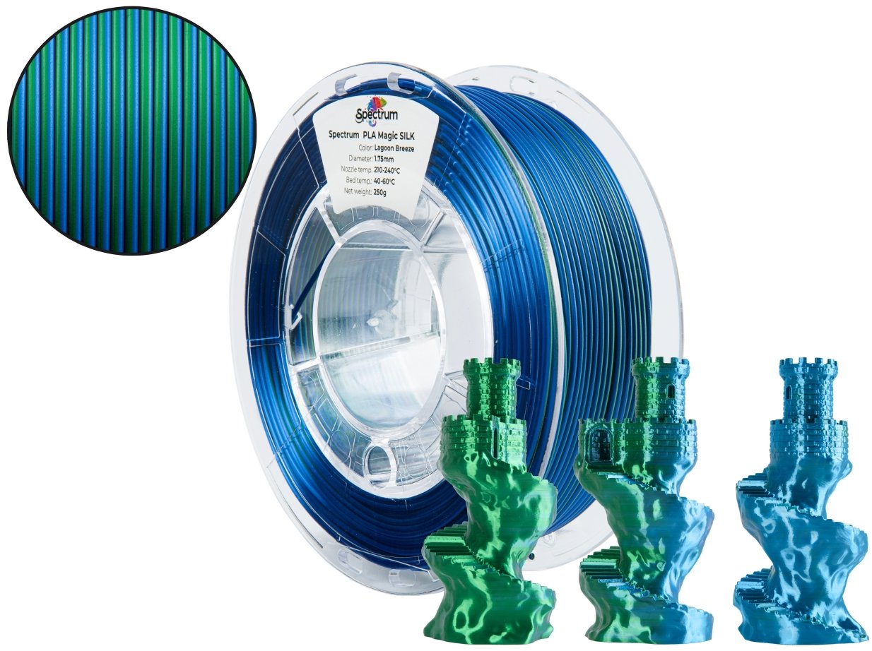 Filament Spectrum PLA Magic SILK 1,75 mm Lagoon Breeze 0,25 kg