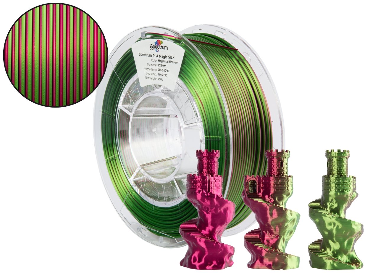 Filament Spectrum PLA Magic SILK 1,75 mm Magenta Blossom 0,25 kg