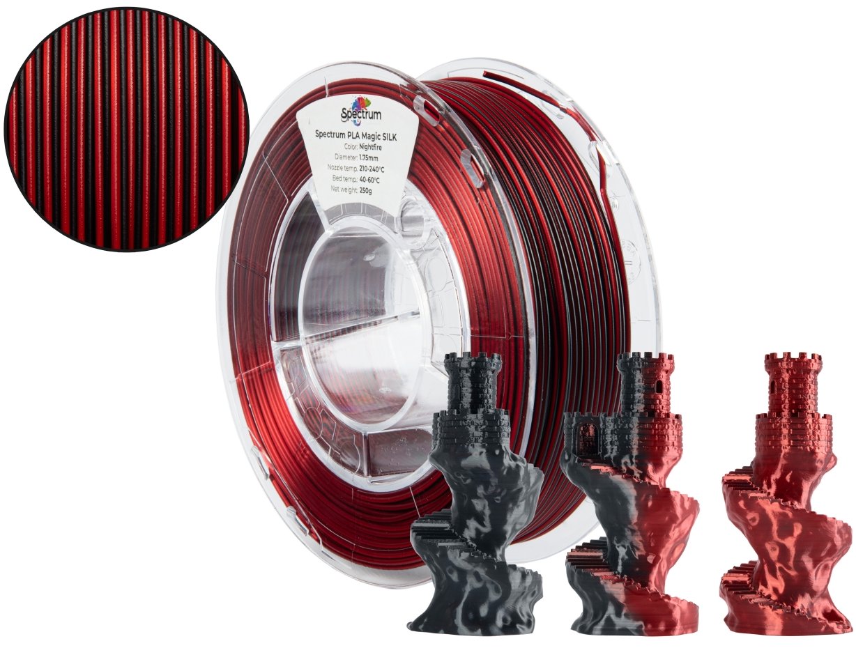Filament Spectrum PLA Magic SILK 1,75 mm NightFire 0,25 kg