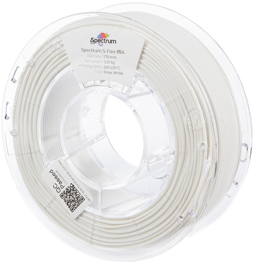 Filament Spectrum S-Flex 85A 1,75 mm Polar White 0,25 kg