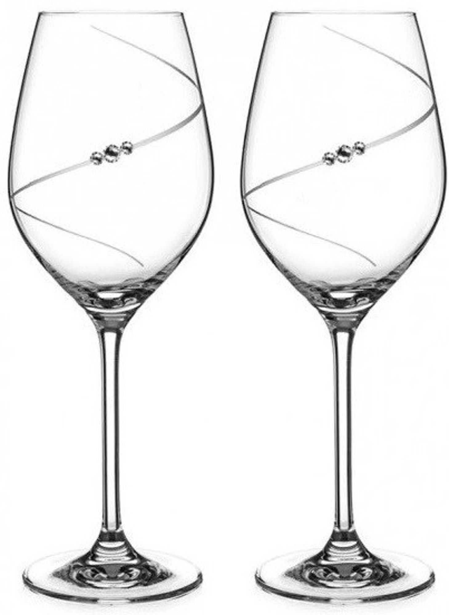 Diamante poháre na biele víno Silhouette City s kamienkami Swarovski 360 ml 2 ks