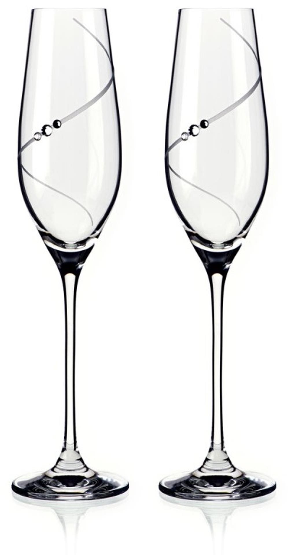 Diamante poháre na šampanské Silhouette City s kamienkami Swarovski 210 ml 2 ks
