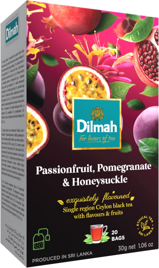 Dilmah Čaj čierny Maracuja Granátové jablko Zimolez 20× 1,5 g