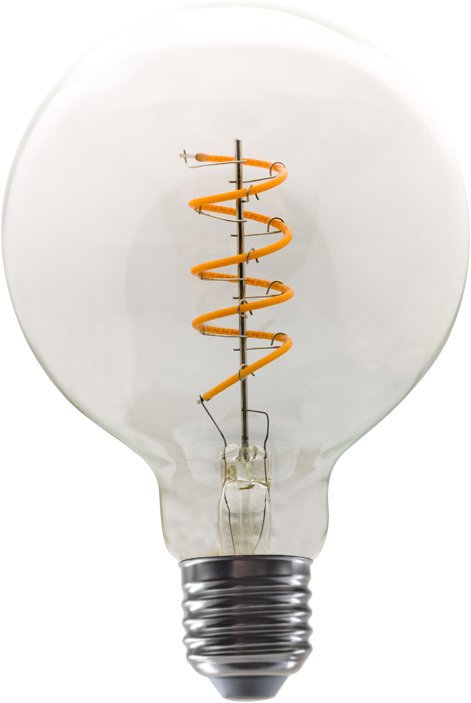 Diolamp LED Spiral Filament žiarovka Globe číra G95 4 W, 230 V, E27, 1800 K, 300 lm, 360°, Dim