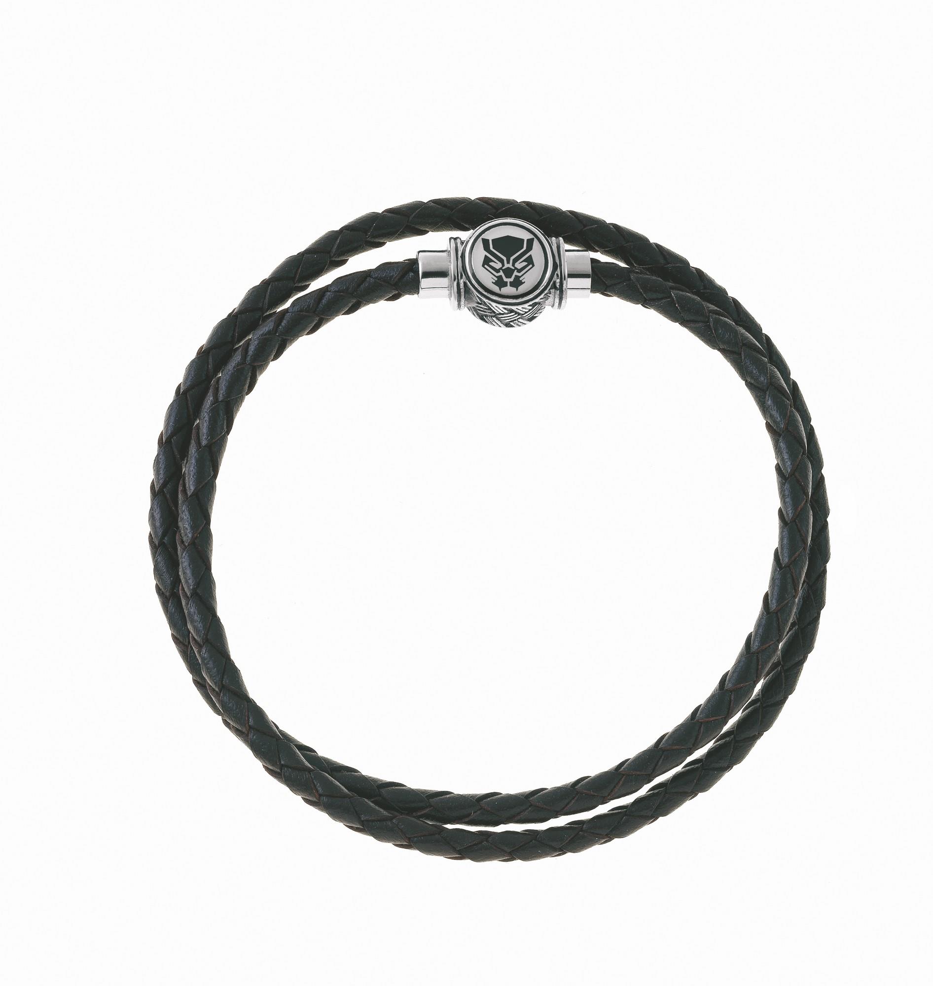Disney Pánsky náramok Black Panther Marvel kožený hnedý B600612L.CS