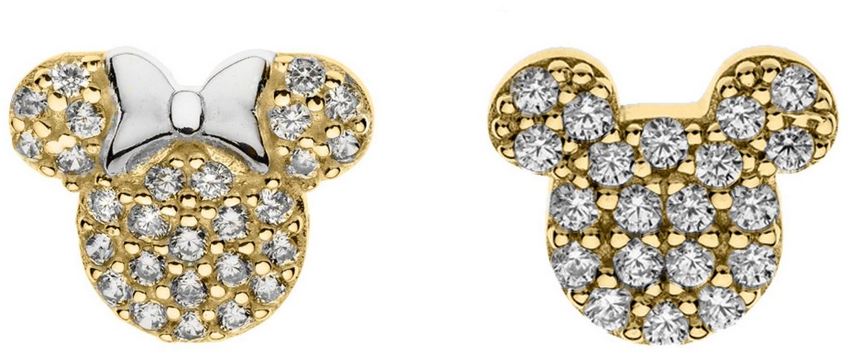 Disney Detské náušnice Minnie a Mickey Mouse strieborné ES00121TZWL (Ag 925/1000, 1,68 g)