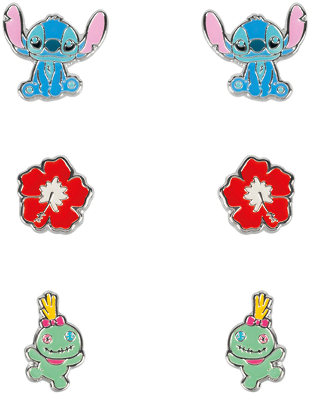 Disney sada detských náušníc s motívom Stitch ibištek a Scrump SF00468SL.PA