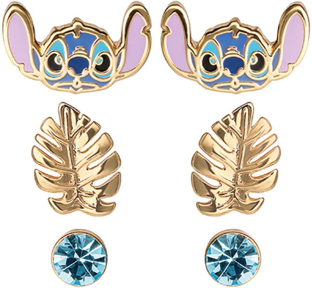 Disney set detských náušníc s motívom Stitch palmový list a modrý kryštál SF00262YRQL.PH