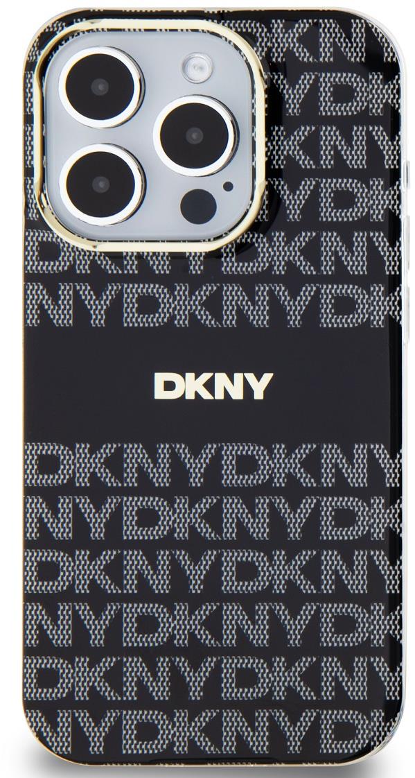 DKNY PC/TPU Repeat Pattern Tonal Stripe Magsafe Zadný Kryt na iPhone 15 Pro Black