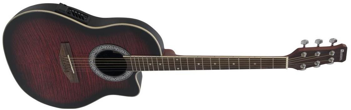 Dimavery RB-300 typu Ovation, redburst pruhovaná