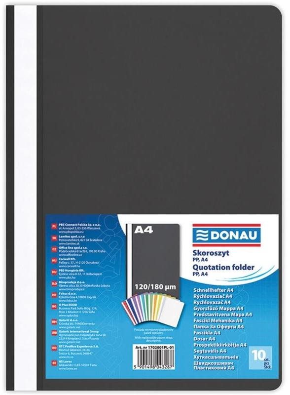 DONAU A4 čierny – balenie 10 ks