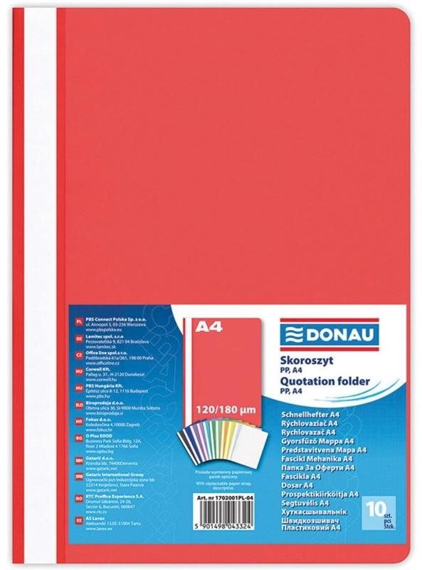 DONAU A4 červený – balenie 10 ks